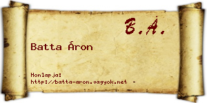 Batta Áron névjegykártya